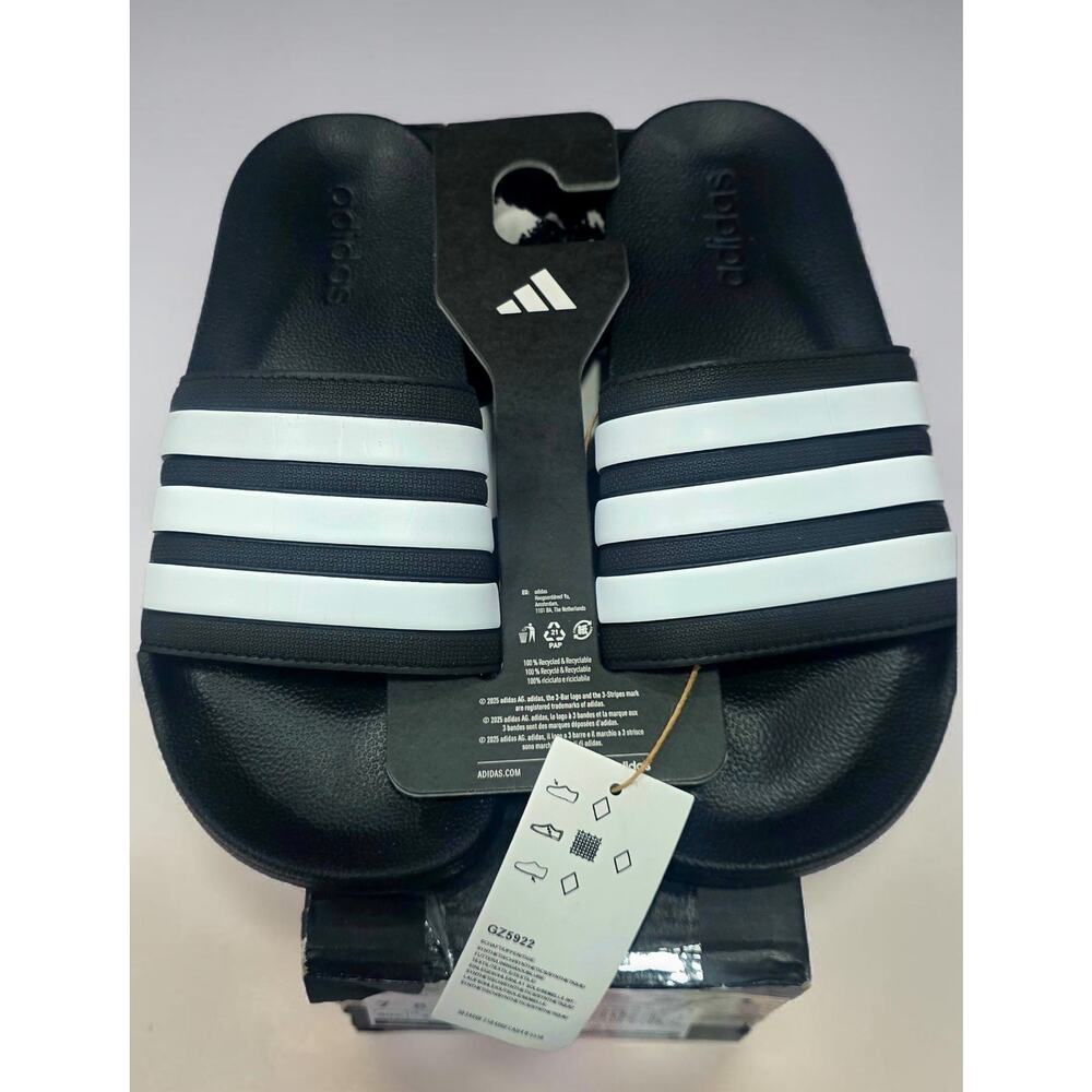 Adidas Comfort Sandals Black White Stripes GZ5922 Size Men 7 Women 8 New Tags